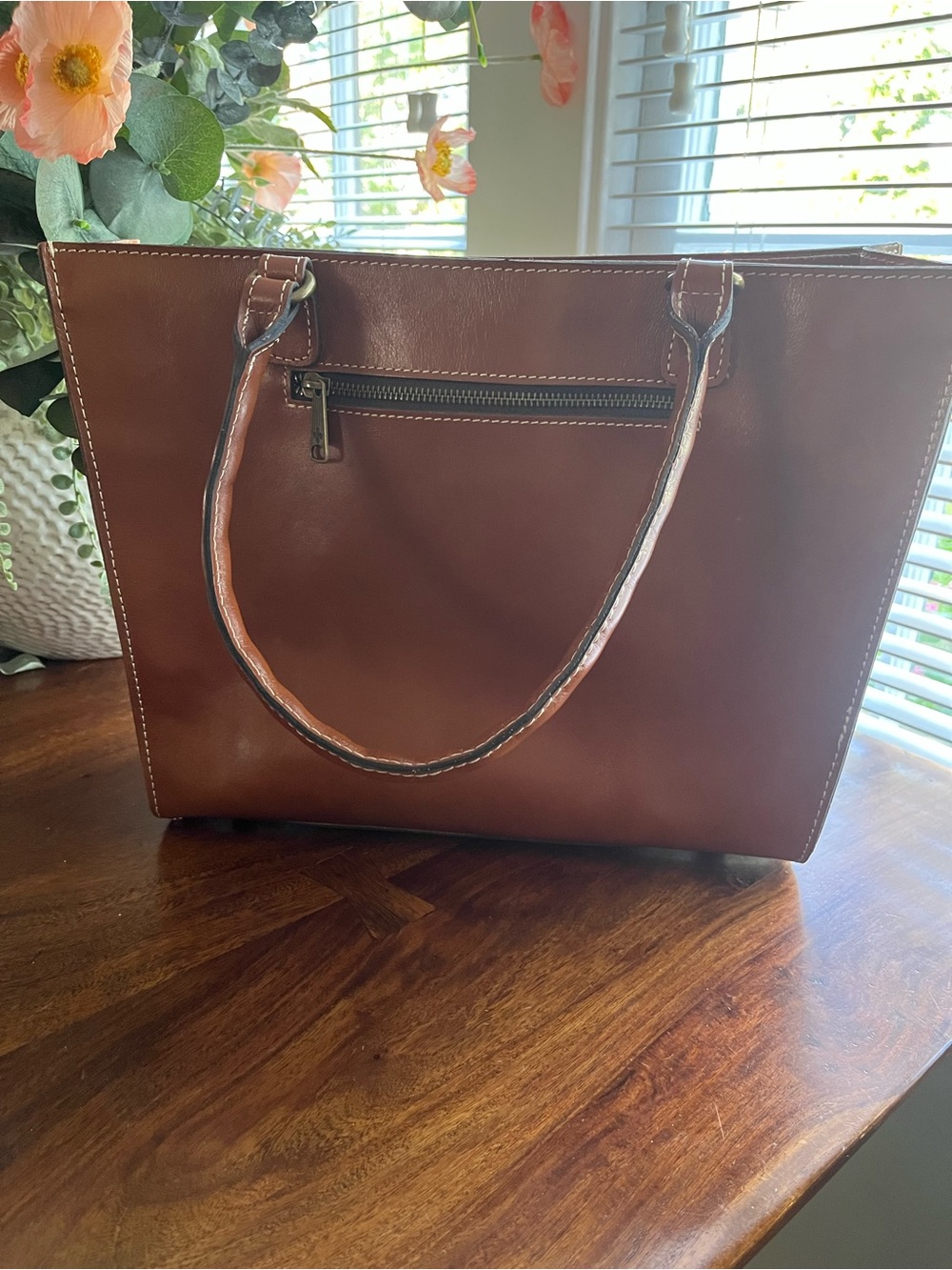NWOT Patricia Nash Zancona Tote Heritage Tan Leather Bag - Picture 3 of 9